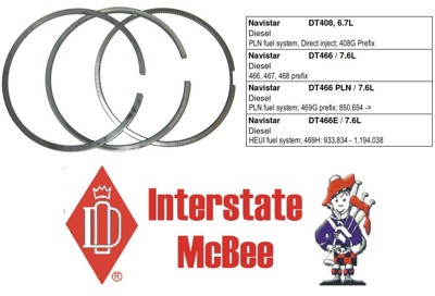 ANILLOS 1-PISTON NAVISTAR DT 466 ANT 1993 Y NGD 408,466 (94-99) MCBEE