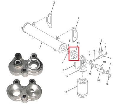 ADAPTADOR 441405 ENFRIADOR ACEITE NAVISTAR 466 ANT 1993 PAI