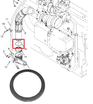 EMP SALIDA TURBO A FRENO ESCAPE NAVISTAR DT 408,466,530 NGD